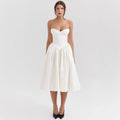 Damen Couture-Kleid im schulterfreien Trägerdesign mit voluminösem Rock EB