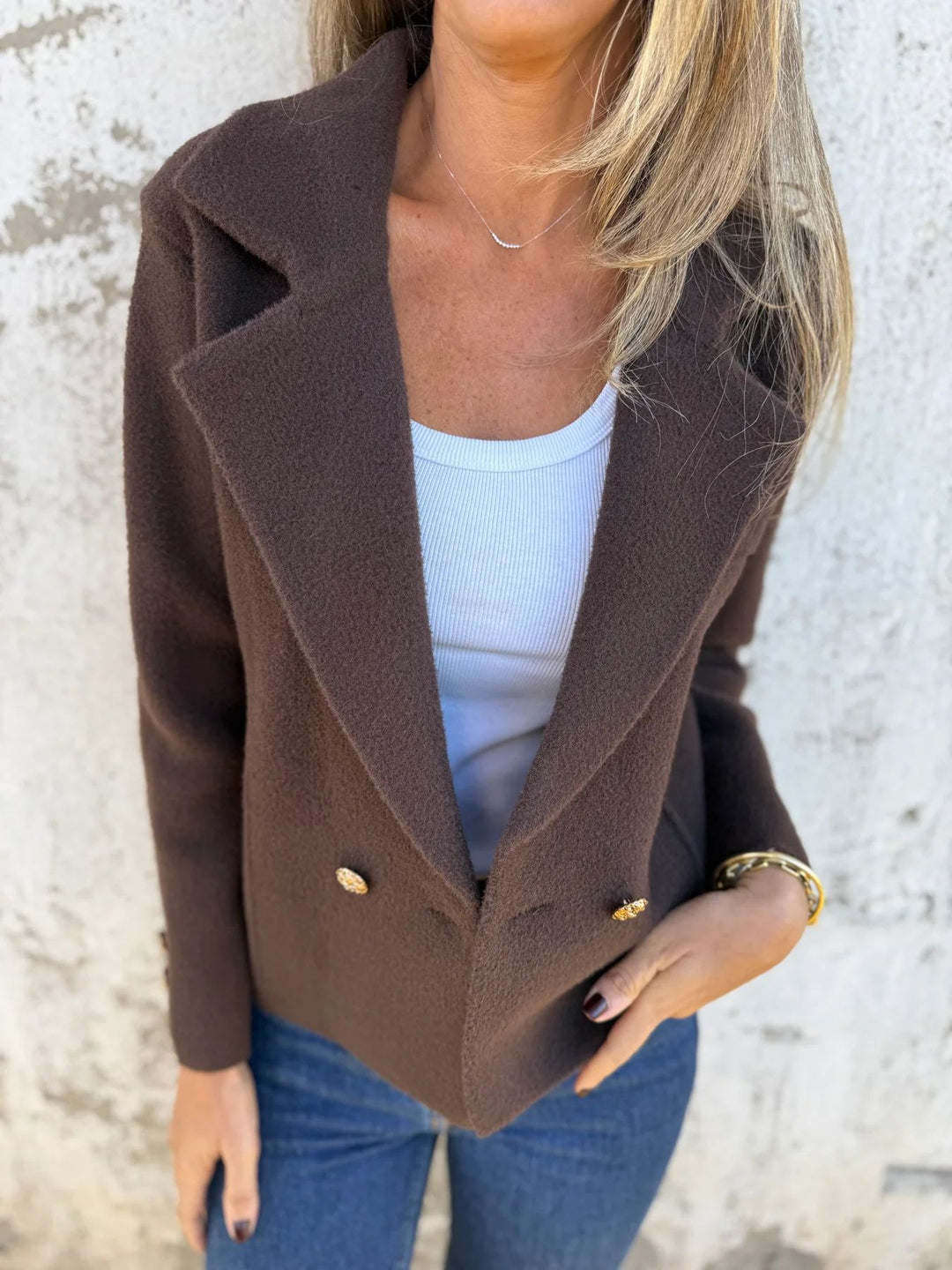 Damen eleganter blaser mit doppelter Knopfleiste R&B