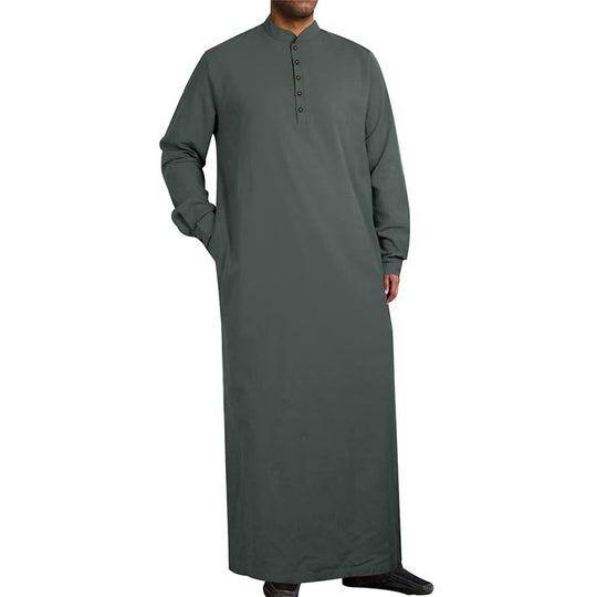 Herren moderner Kaftan mit Knopfleisten-Design und weichem Baumwollmaterial R&B