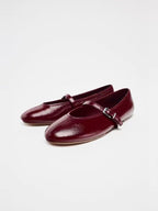 Damen Ballerinas mit verstellbarem Riemen und glänzendem Obermaterial R&B