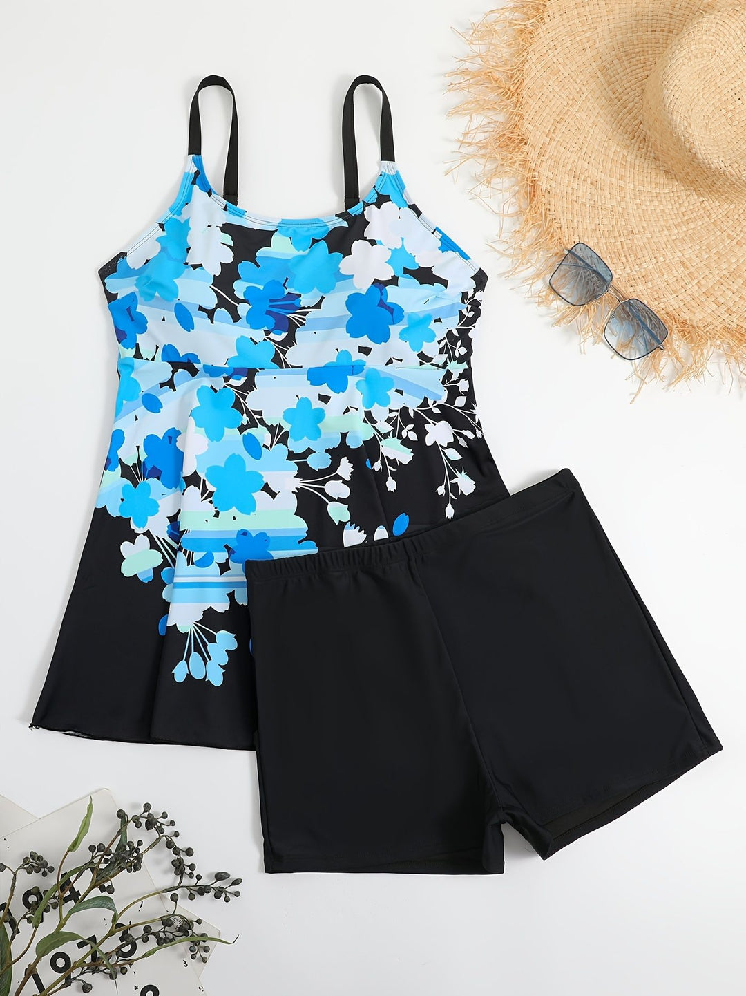 Damen einteiliger Badeanzug mit floralem Design R&B