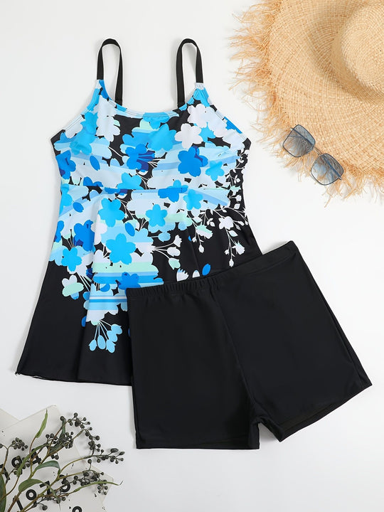 Damen einteiliger Badeanzug mit floralem Design R&B