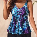 Damen sommerliches Tankini-Oberteil mit femininem Volant R&B