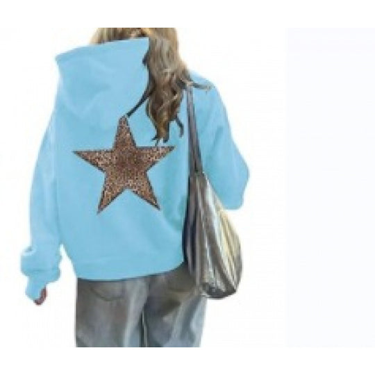 Damen Kapuzenpullover mit glitzerndem Sternmotiv R&B
