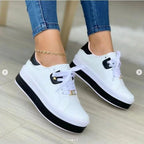 Damen Sneaker mit hohem Plateau und modischer Schnürung R&B