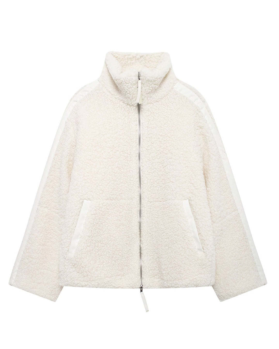 R&B | Stehkragen Doppel End Reißverschluss Fleece Strickjackejacke