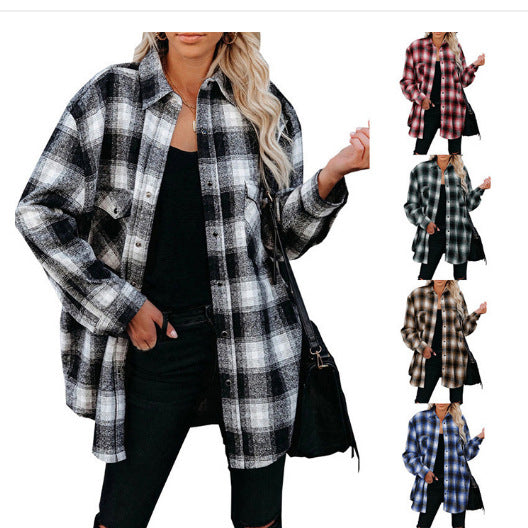 Damen Gestreifte Flanell-Bluse mit zwei Brusttaschen R&B
