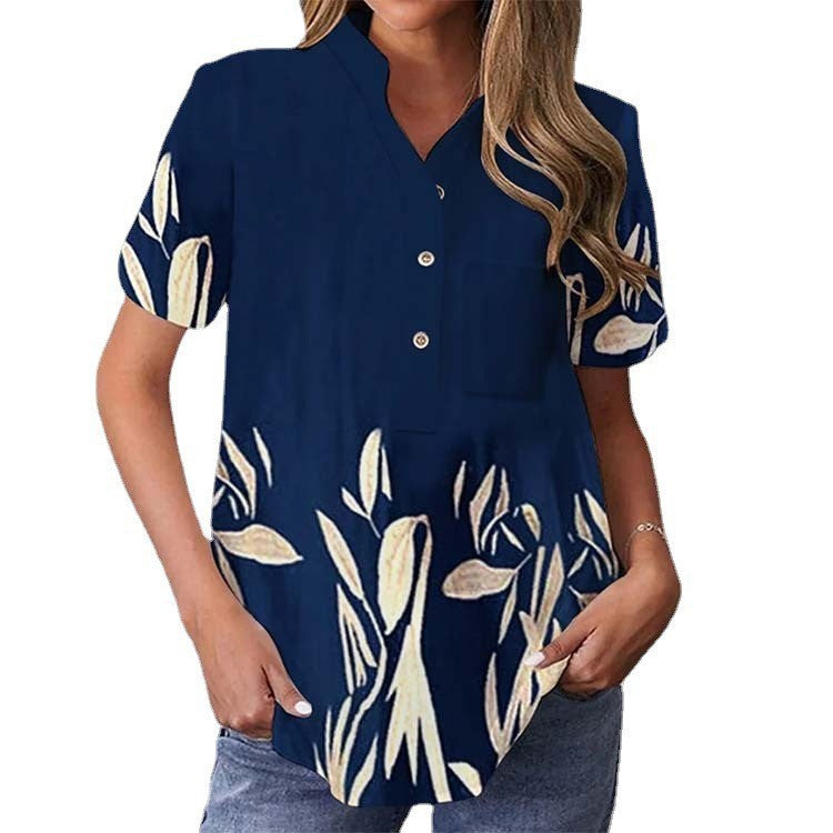 Damen Halbarmbluse mit floralem Stickdesign R&B