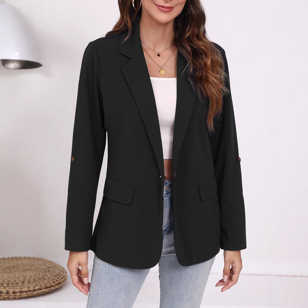 Damen Eleganter Blazer mit gestreiften Ärmeln und klassischem Schnitt R&B