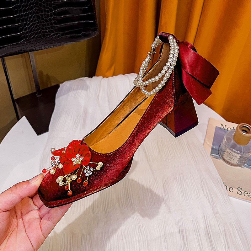 Damen verzierte und elegante Absatzschuhe