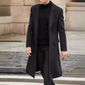 Herren eleganter lang geschnittener Wollmantel R&B