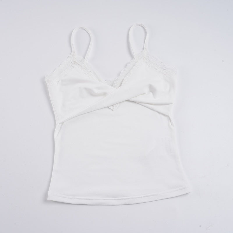 Damen Elegantes Spitzen-Cami-Top mit enganliegendem Schnitt und verstellbaren Trägern R&B
