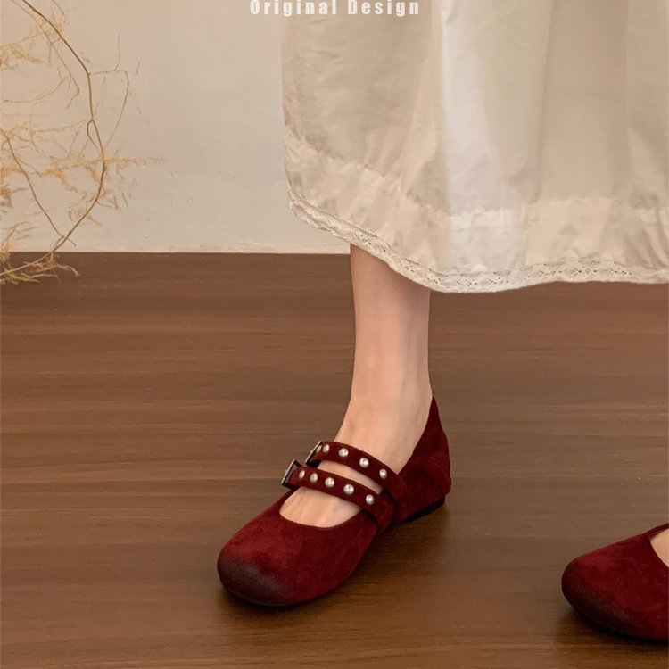 Damen elegante Ballerinas mit dekorativen Schnallen und stützender Innensohle R&B