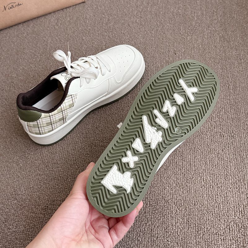 Damen modische Sneakers mit kariertem Einsätzen und gepolsterter Sohle
