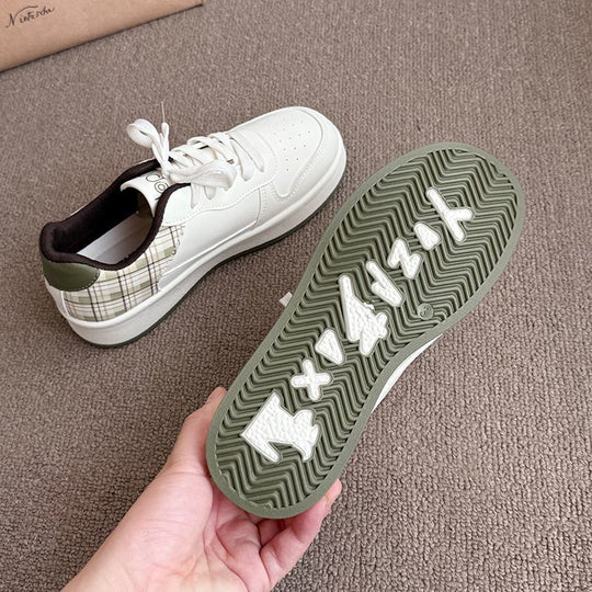 Damen modische Sneakers mit kariertem Einsätzen und gepolsterter Sohle R&B