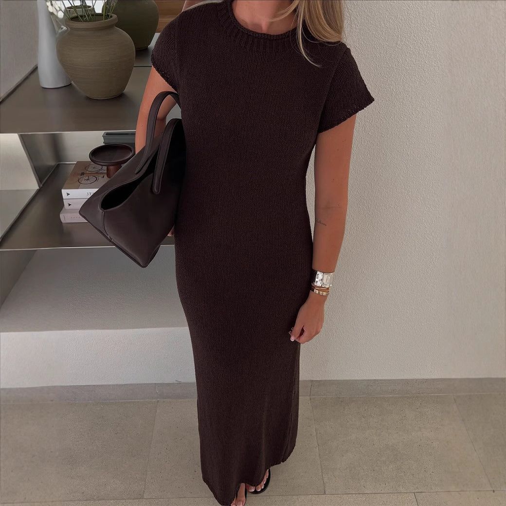 Damen elegantes Maxikleid mit fein strukturiertem Material und modernen Details R&B