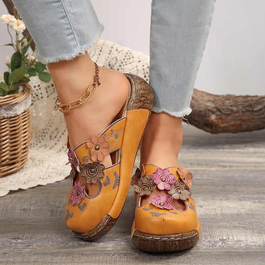 Damen Bequeme Blumensandalen mit ergonomischem Fußbett und modischen Akzenten R&B