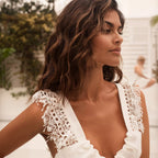 Damen luftiges Sommerkleid mit Häkelverzierung R&B