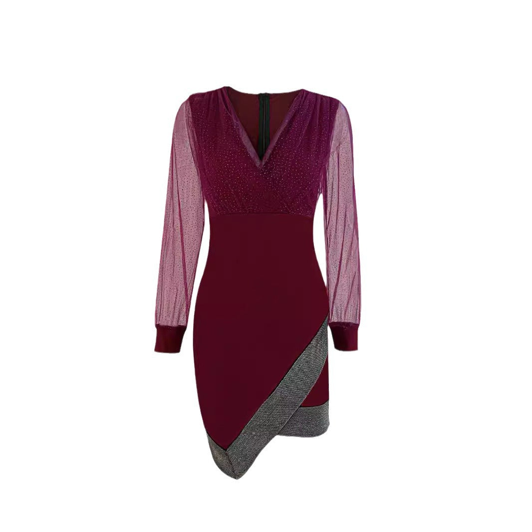 Damen Abendkleid mit Funkelnden Details und Elegantem Schnitt R&B
