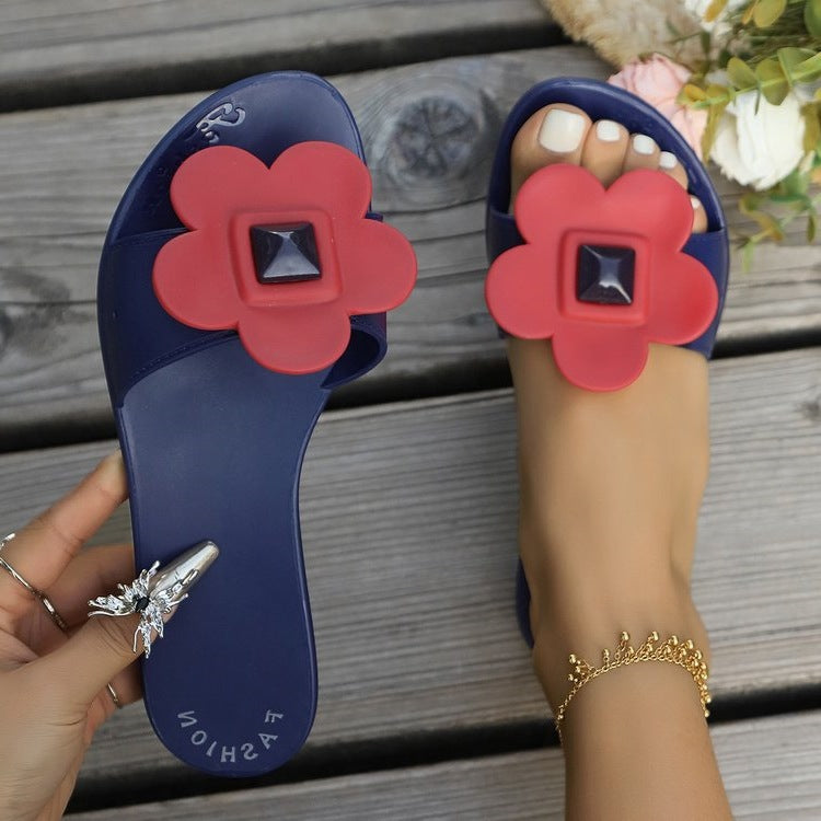 Damen Riemchen-Sandalen mit floralem Dekor und komfortabler Sohle R&B
