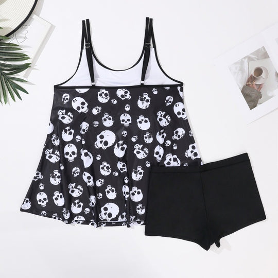 Damen Tankini mit verspieltem Totenkopf-Muster R&B