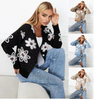 Damen Strickjacke mit floralem Muster und komfortabler Passform