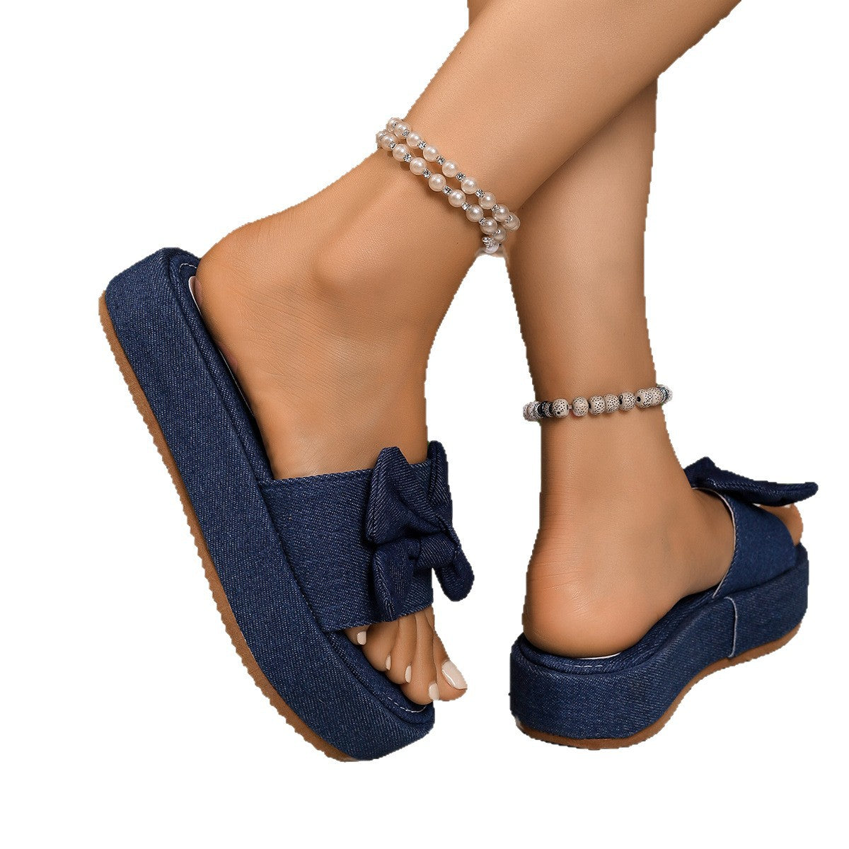 Damen Komfortable Schlüpfsandalen mit modischem Schleifen-Detail R&B