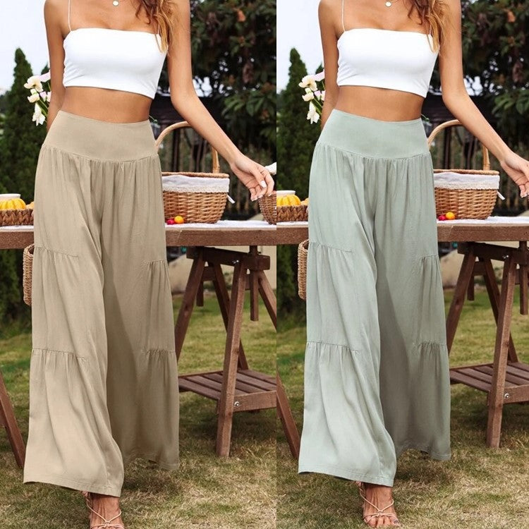 Damen Weite Sommerhose mit hohem Bund und luftiger Passform R&B