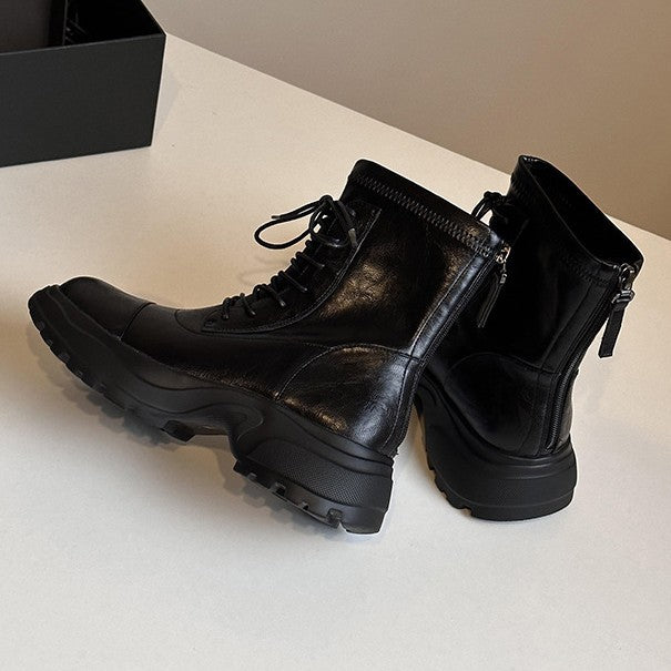Damen Schnürstiefel mit rutschfester Sohle und probatem Reißverschluss R&B