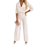 Damen elegantes Jumpsuit mit weiten Beinen R&B
