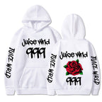 Damen Kapuzenpullover mit auffälligem Grafikdesign und romantischem Rosenmotiv