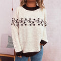 Damen Strickpullover mit floralem Muster und weichem Material R&B