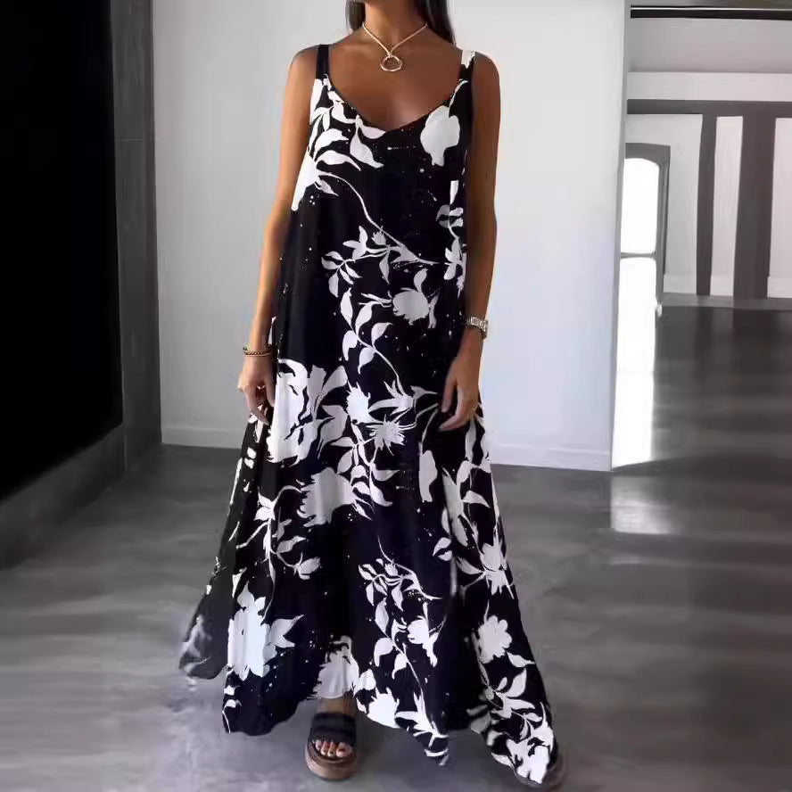 Damen Maxikleid mit floralem Design und fließendem Schnitt R&B