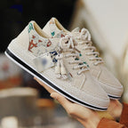 Damen lässige Sneakers mit kunstvollem Muster und stabiler Sohle R&B