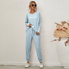 Damen Bequemer Strick-Jumpsuit mit Taschen und elastischem Bund R&B