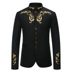Herren Elegantes Blazer mit exquisiter Gold-Stickerei R&B