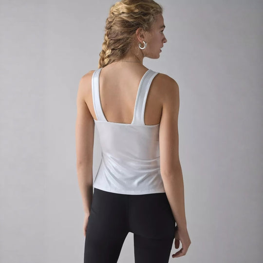 Damen Glänzendes Oberteil mit Wickeldetail R&B