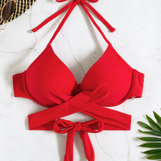Damen Bikini-Oberteil mit verspieltem Knoten und elegantem Design R&B