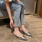 Damen elegante Sling-Ballerinas mit Luxus-Kettenakzent R&B