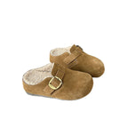 Damen Gepolsterte Wildleder-Clogs mit praktischer Schnallenverzierung R&B
