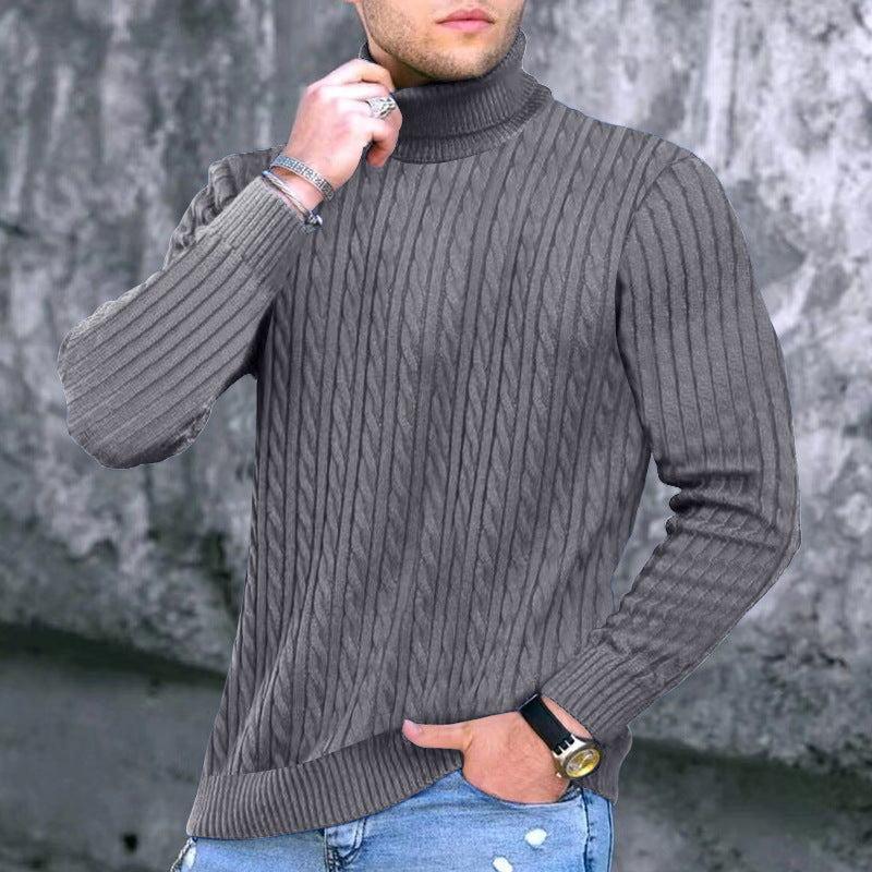 Herren moderner Rollkragenpullover mit strukturiertem Design R&B