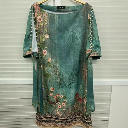 Damen Romantisches Minikleid mit transparenten Ärmeln und verspieltem Blumenmuster R&B