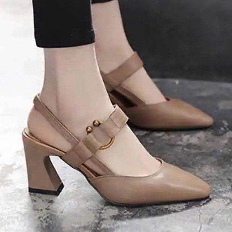 Damen Slingback Pumps mit elegantem Blockabsatz und modischem Riemendesign R&B