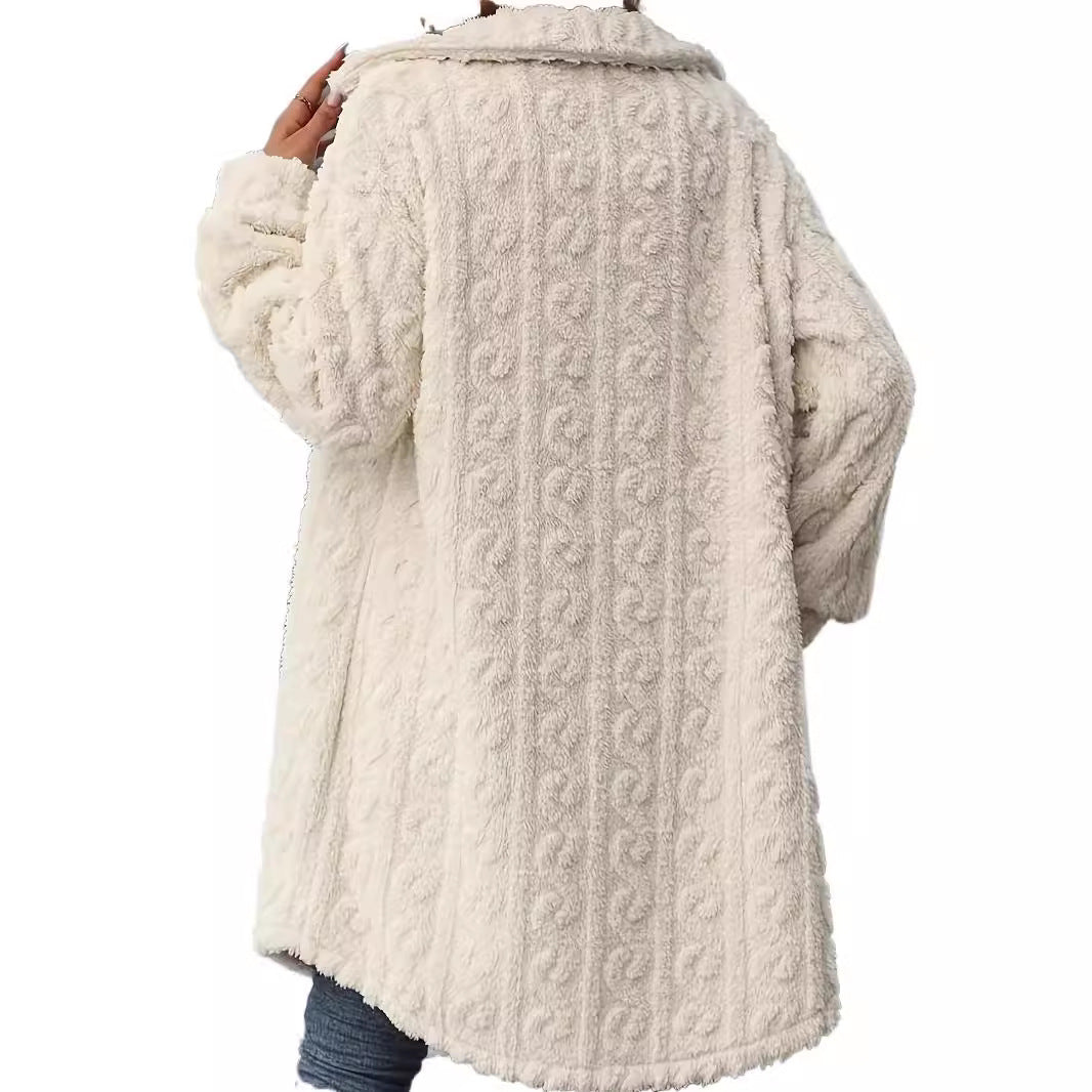Damen Kuscheljacke mit hochwertigem Strukturdesign und praktischen Taschen R&B