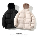 Herren gesteppte Winterjacke mit hohem Kragen und seitlichen Taschen