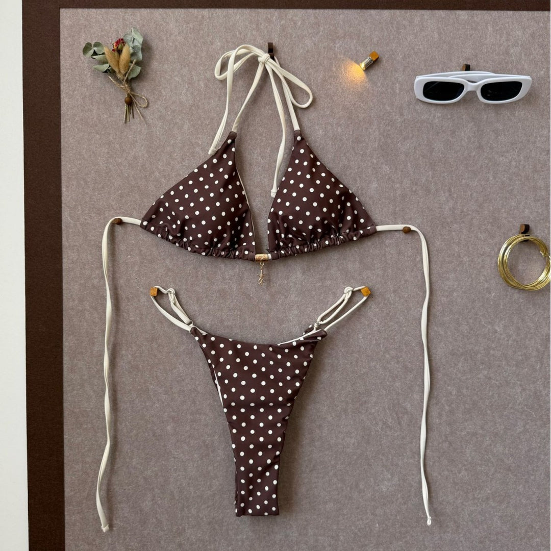 Damen Triangel-Bikini mit verspieltem Punkte-Design R&B