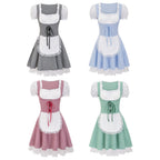 Damen Dirndlkleid mit traditionellem Karomuster und romantischen Rüschendetails R&B