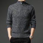 Herren modischer Pullover mit halb hochschließendem Reißverschluss und strukturiertem Design R&B