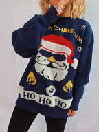Damen weihnachtlicher Pullover mit festlichem Santa-Motiv und lockerer Passform R&B