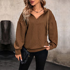 Damen Kapuzenpullover mit strukturiertem Zopfmuster R&B